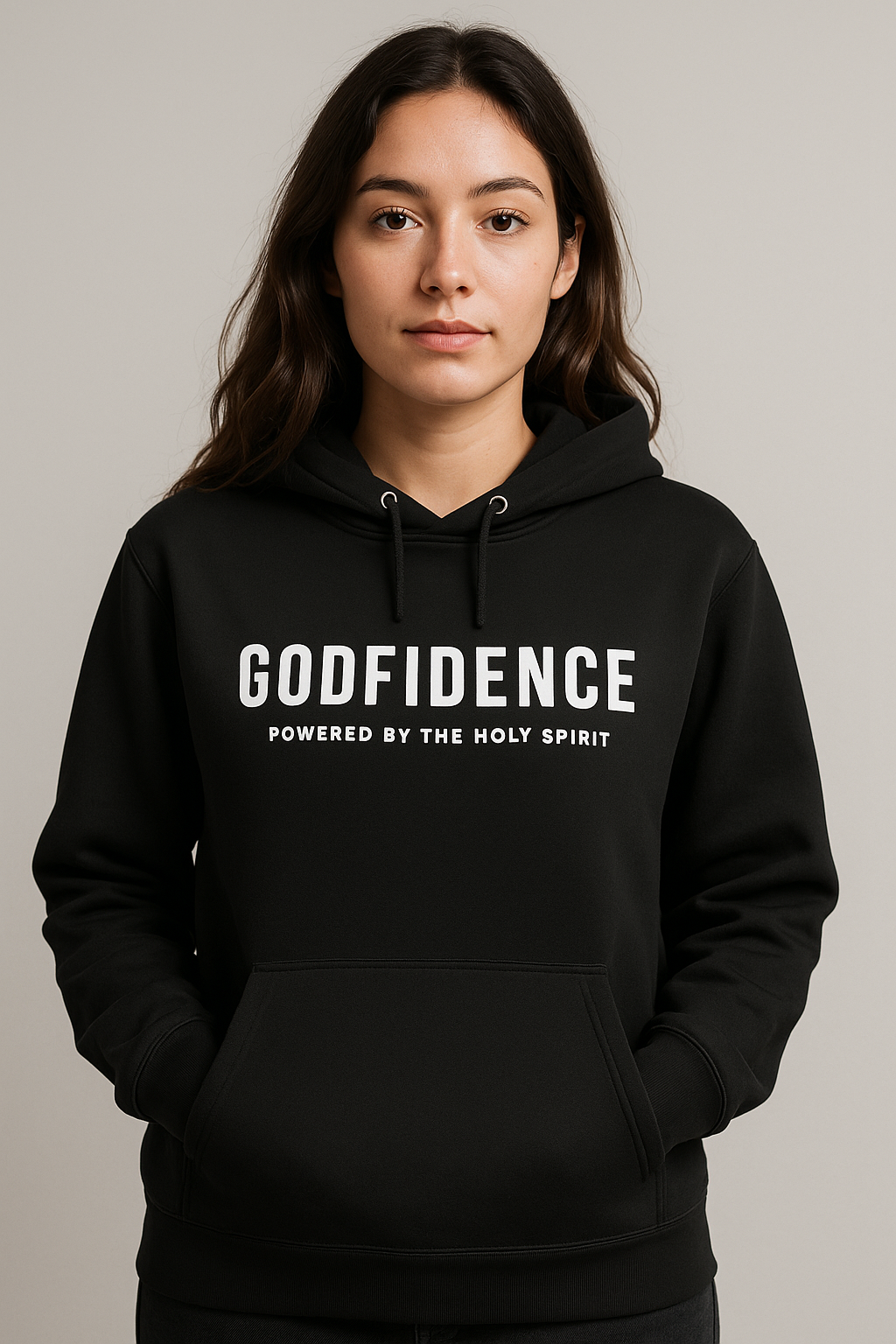 GODFIDENCE UNISEX ESSENTIAL ECO HOODIE BLACK