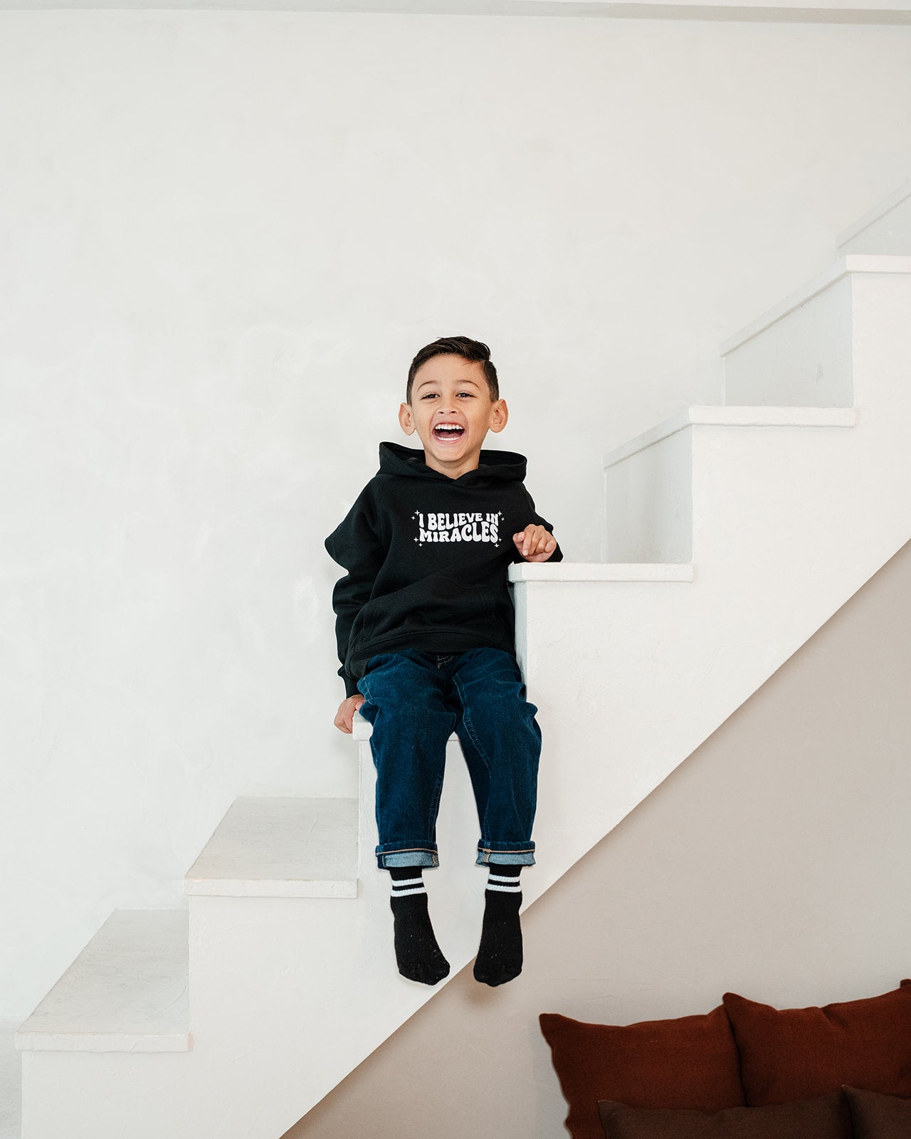 I believe in Miracles Kids Eco Hoodie Black