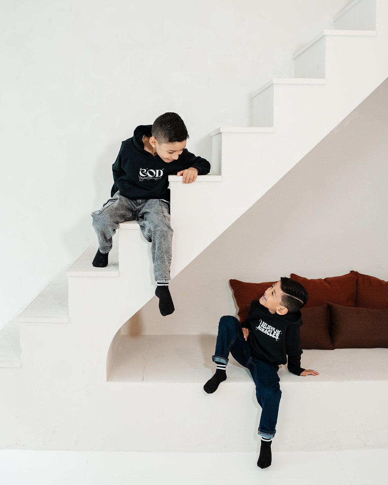 I believe in Miracles Kids Eco Hoodie Black