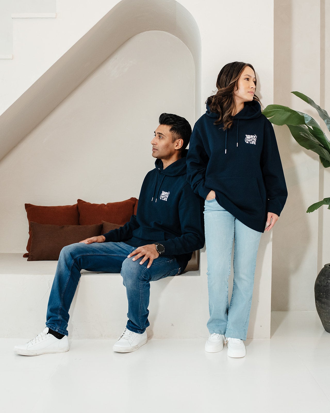 Way, Truth & Life Unisex Essential Eco Hoodie French Navy