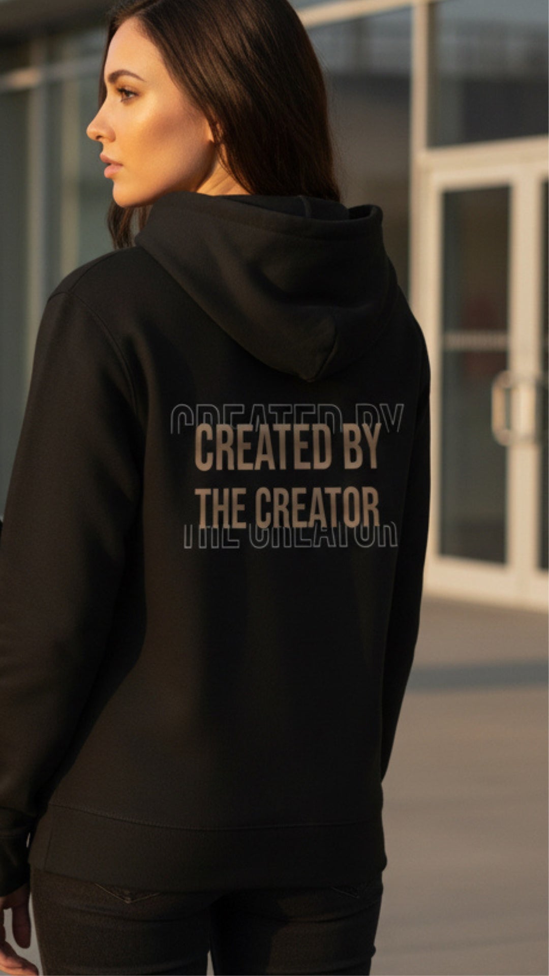 Created by the Creator – Christelijke Unisex Eco Hoodie Zwart