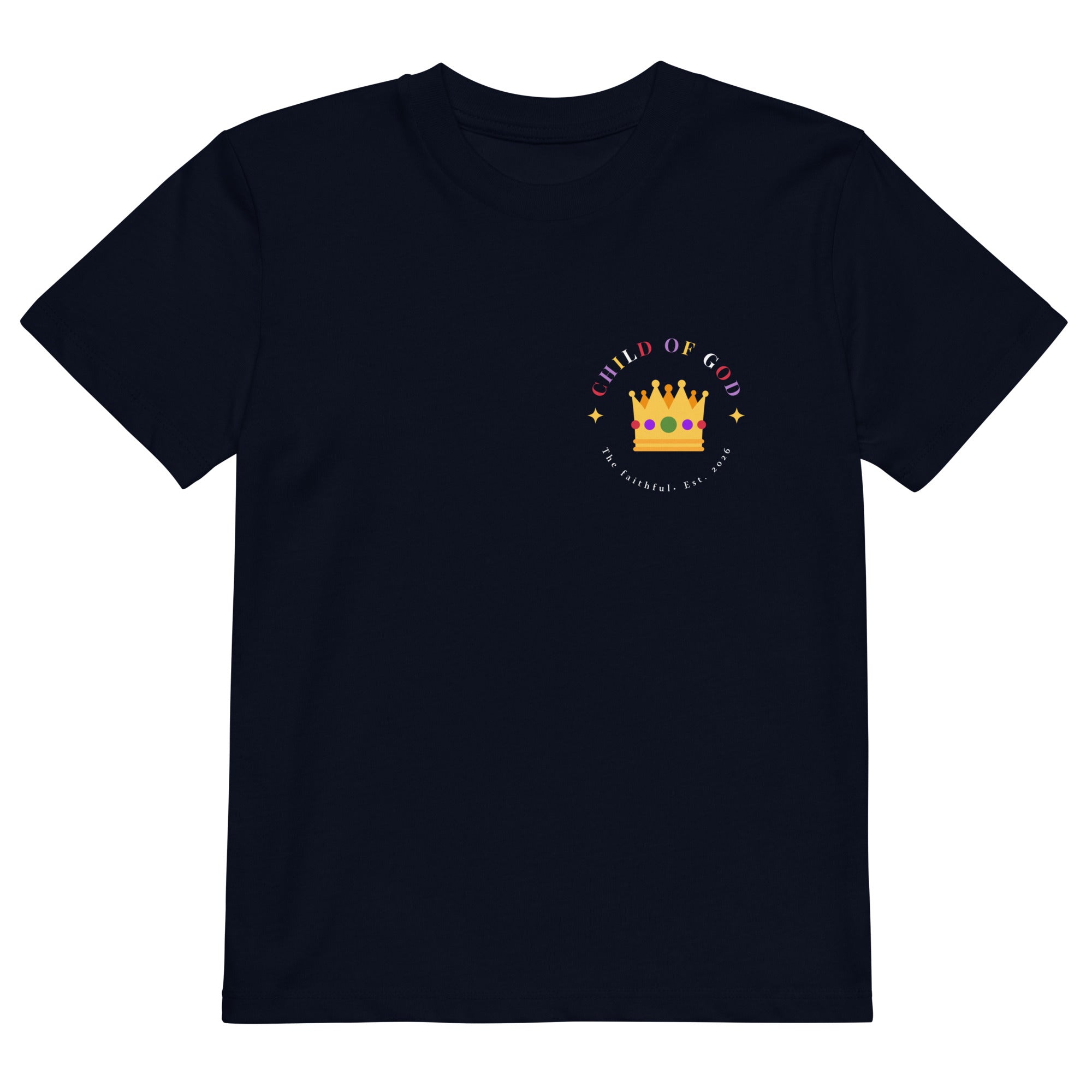 Child of God organic cotton kids t-shirt French navy