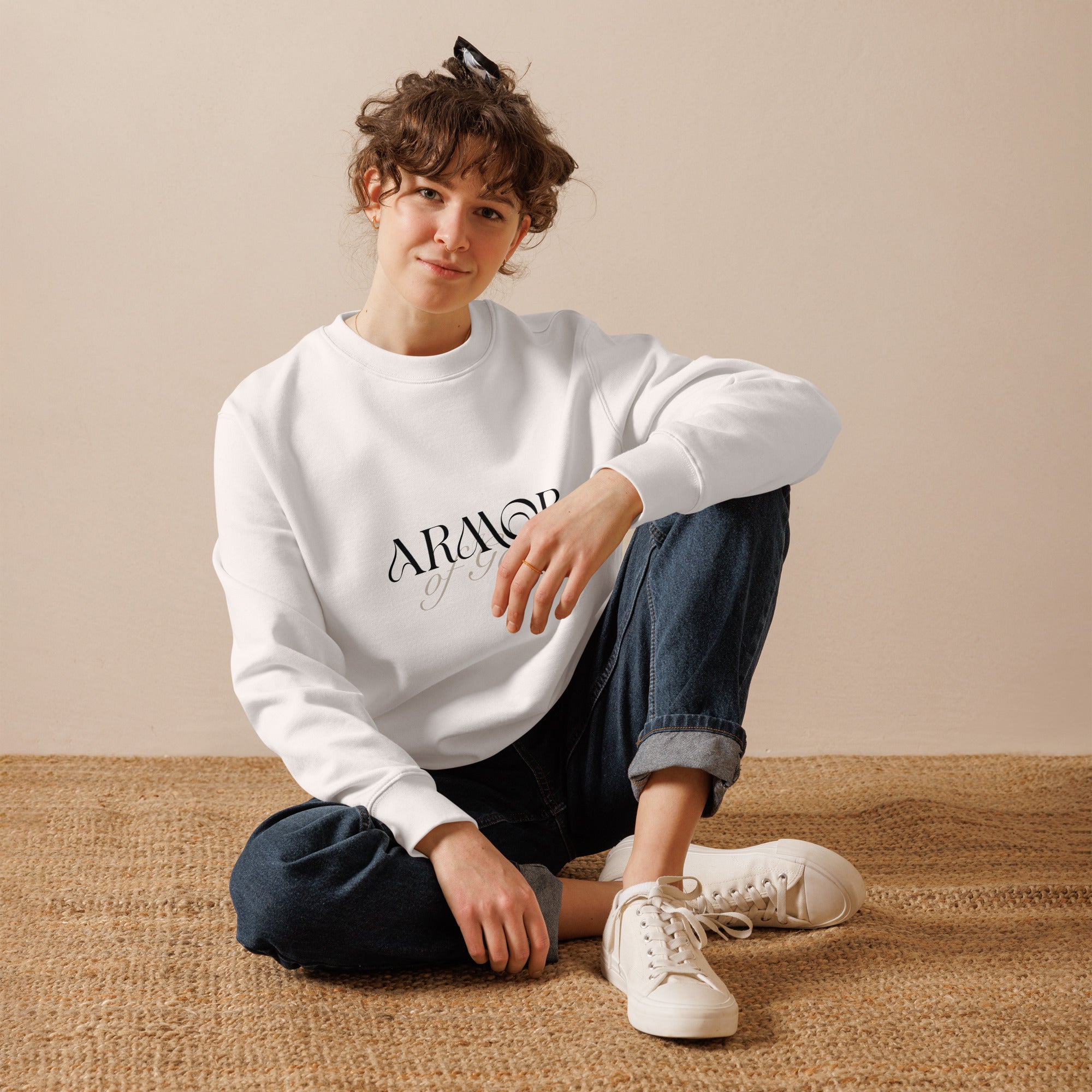 Armor of God Unisex eco sweatshirt white