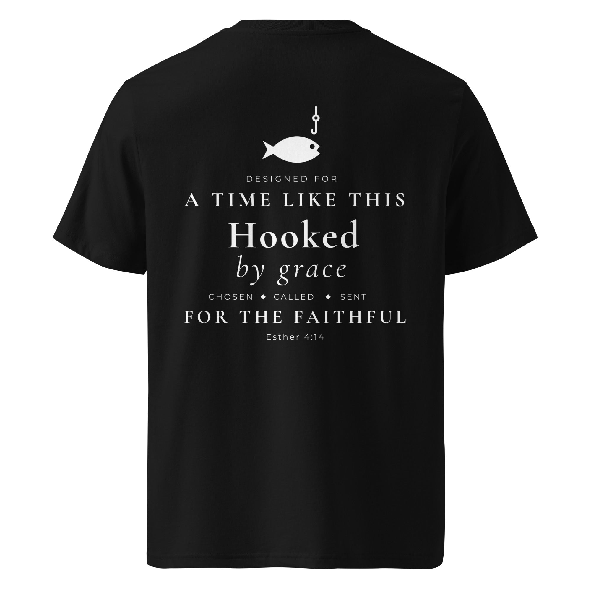 Hooked by Grace unisex organic cotton t-shirt black