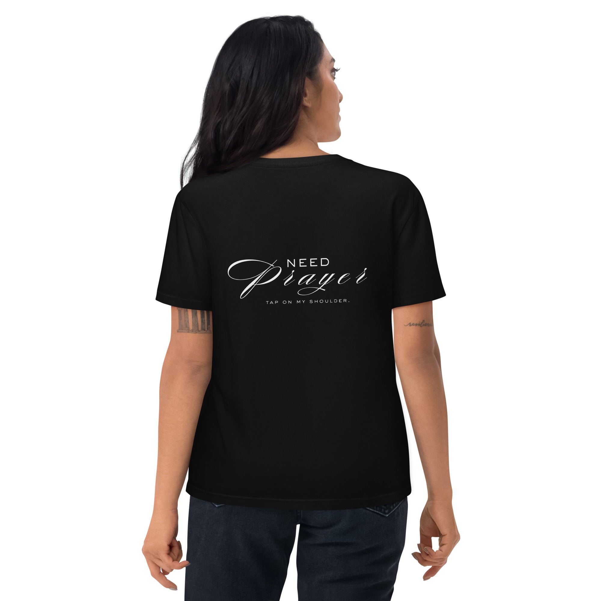 Need prayer unisex organic cotton t-shirt black