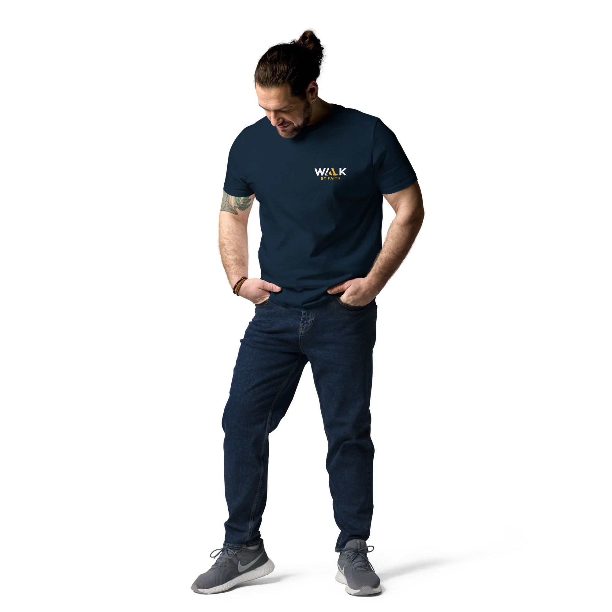 Walk by Faith unisex organic cotton t-shirt French navy
