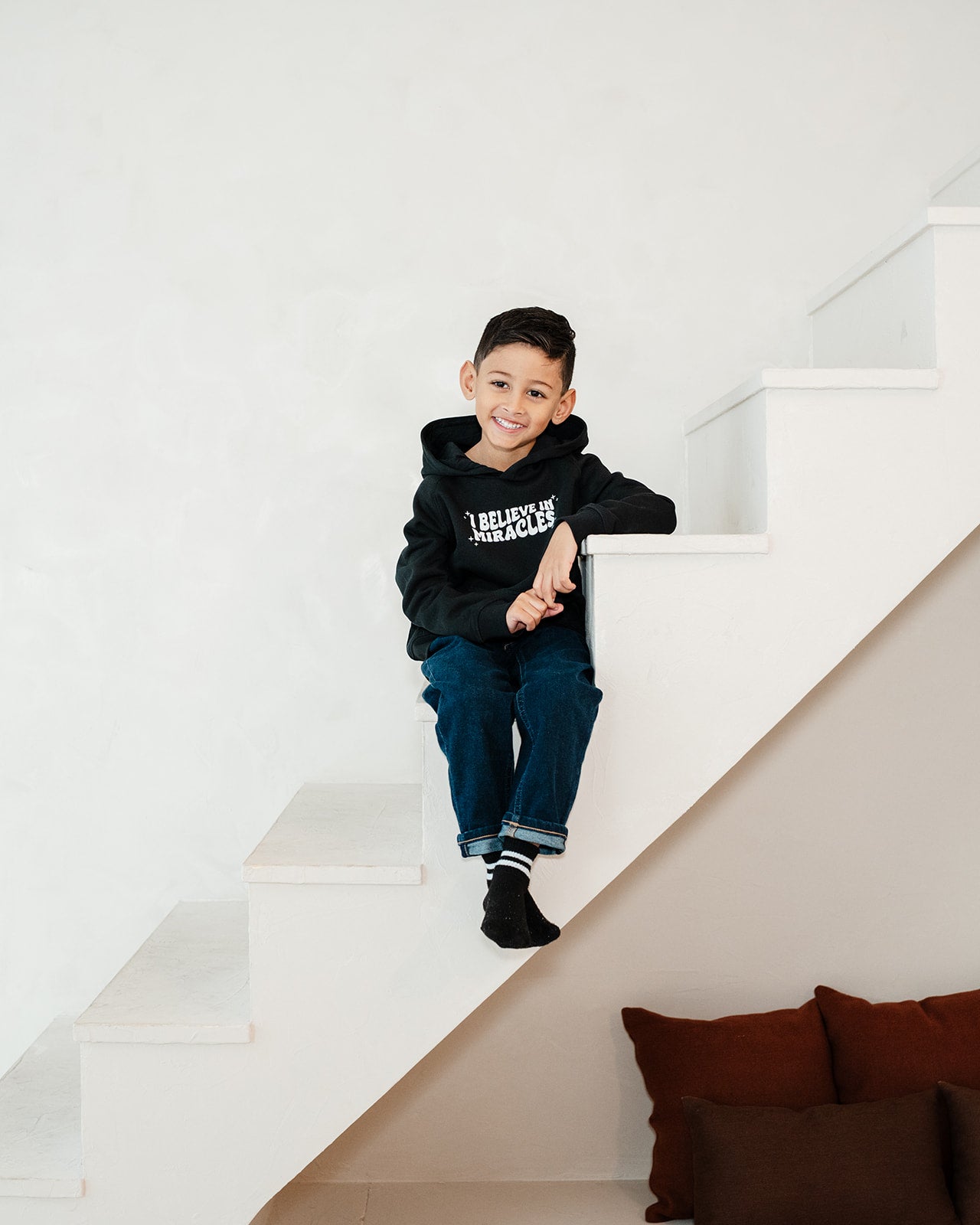 I believe in Miracles Kids Eco Hoodie Black