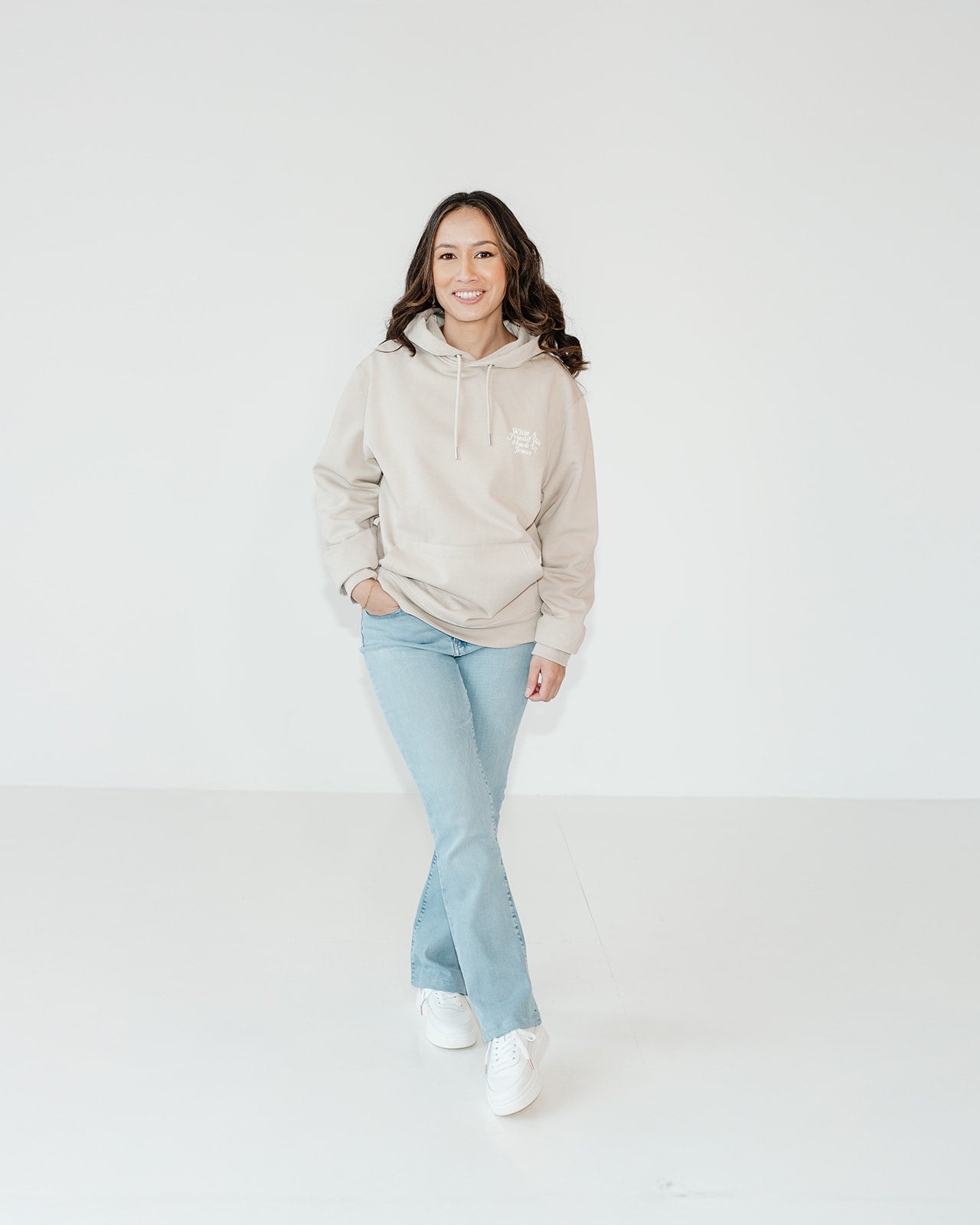 What a friend we have in Jesus Unisex Essential Eco Hoodie Desert Dust