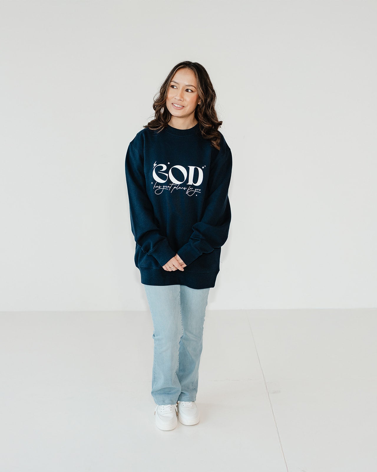 God Has Great Plans For You Unisex Eco Sweatshirt French Navy