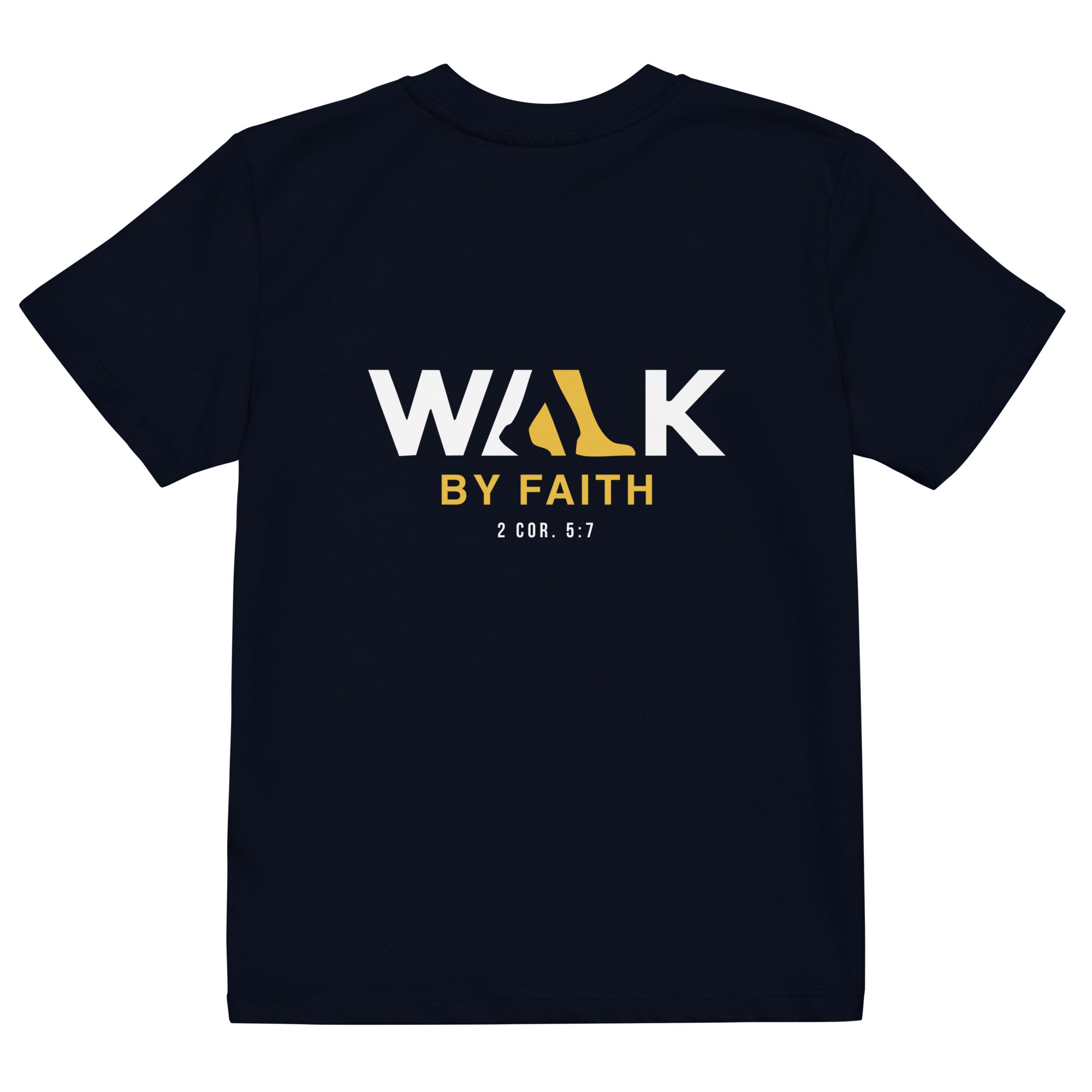 Walk by Faith t-shirt organic cotton kids French navy