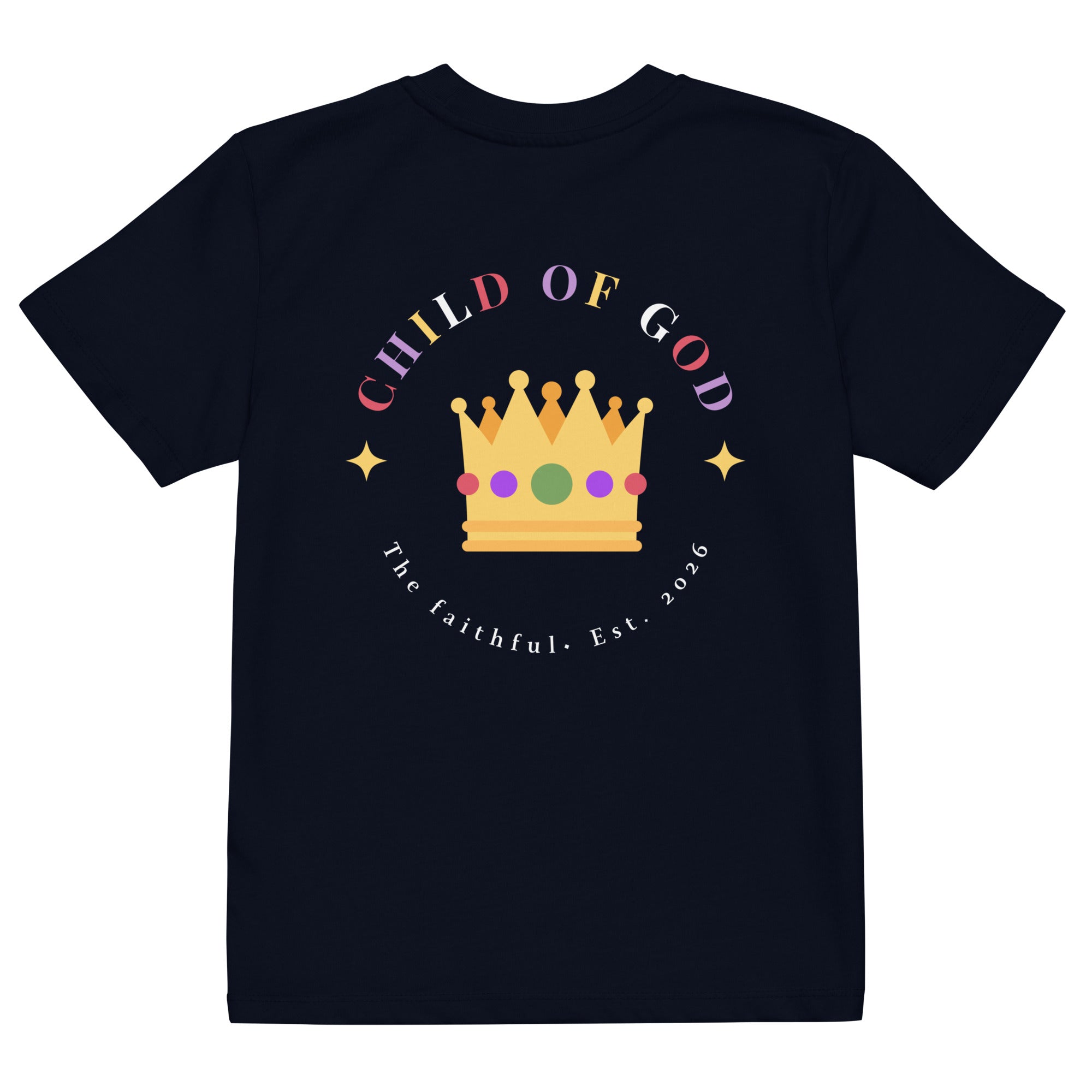 Child of God organic cotton kids t-shirt French navy