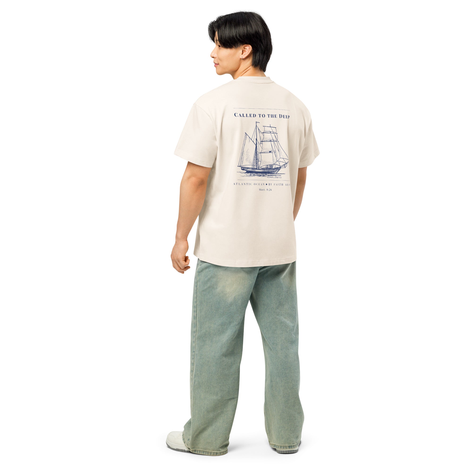called to the deep oversized t-shirt vintage white