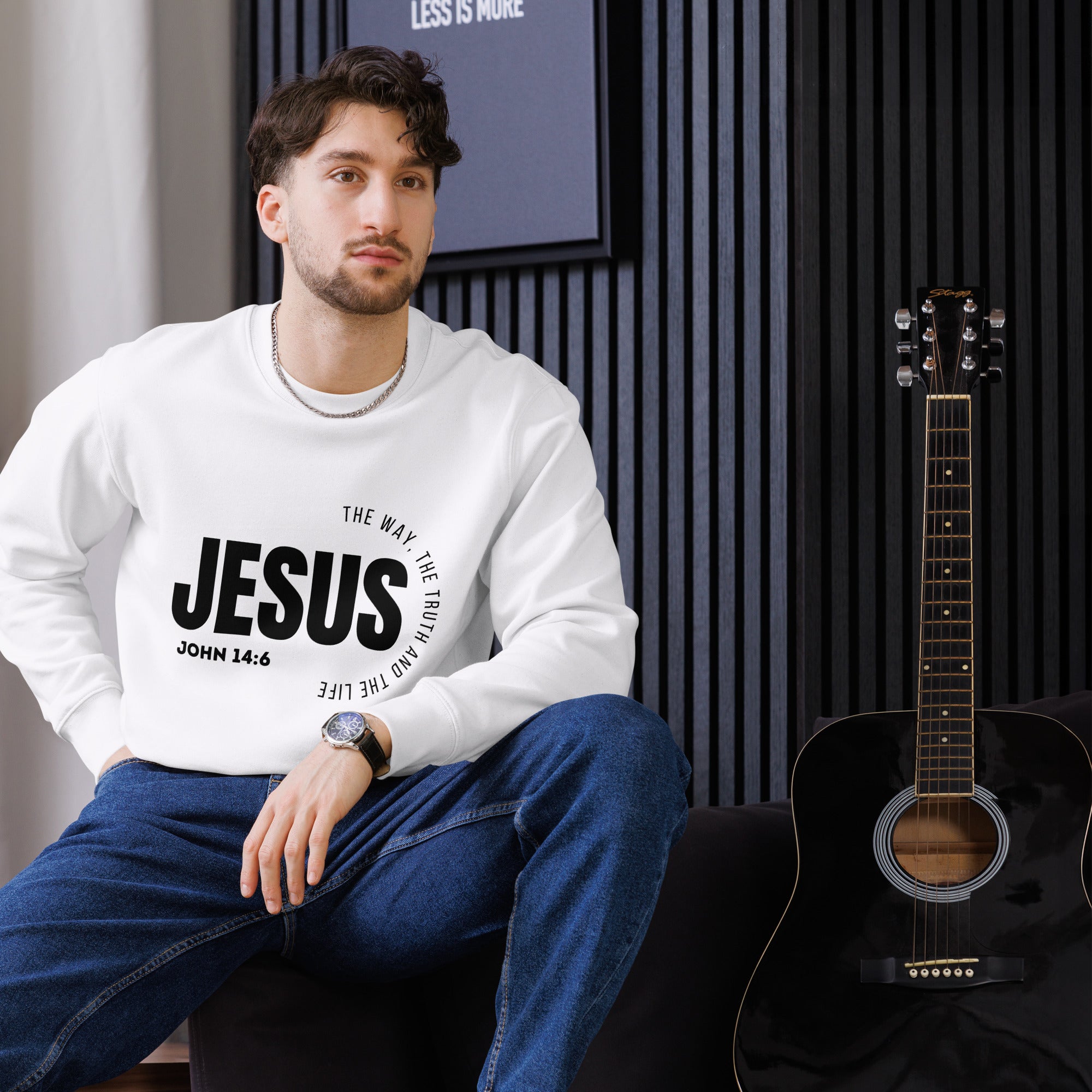 Jesus is the way, truth and the life Unisex eco sweatshirt white
