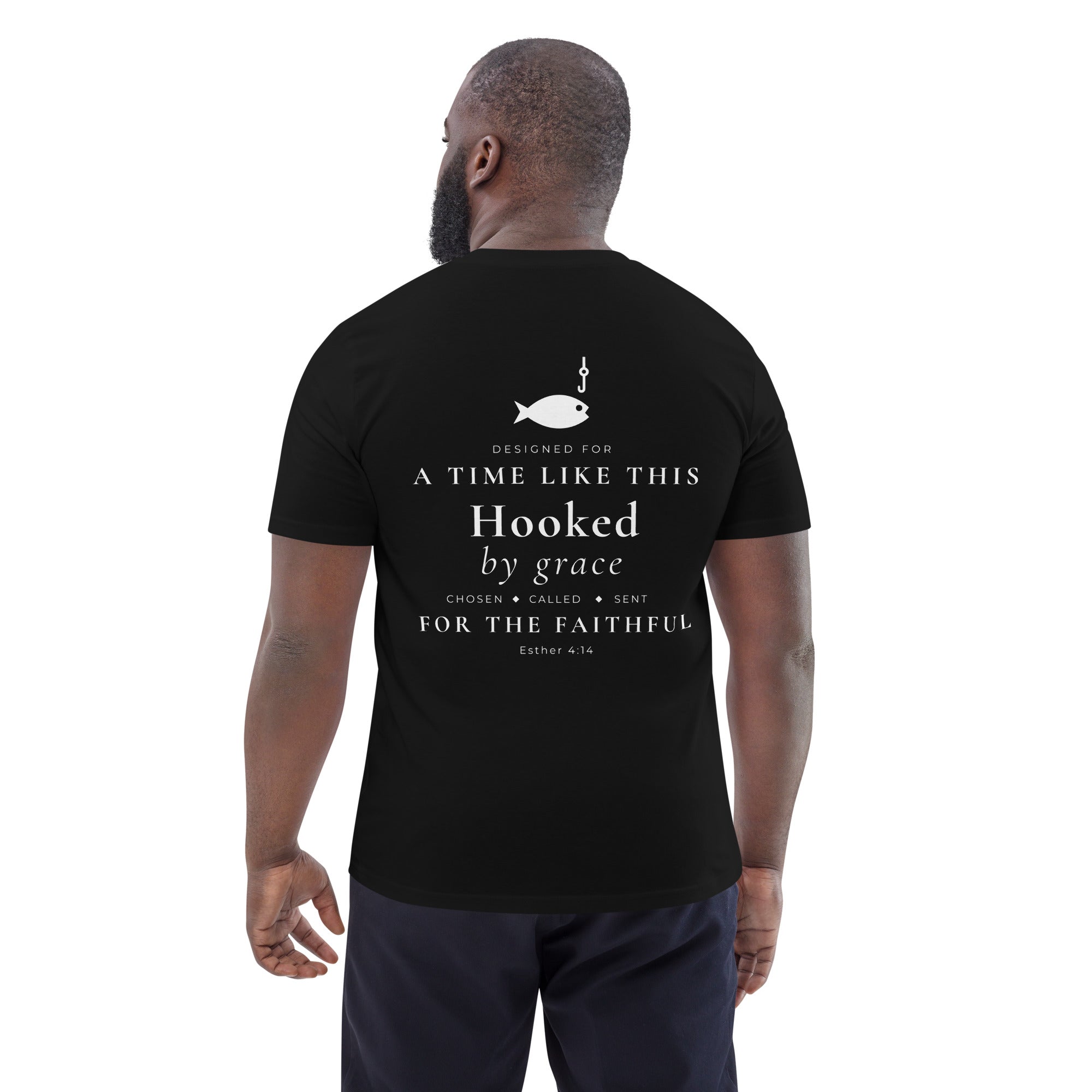 Hooked by Grace unisex organic cotton t-shirt black