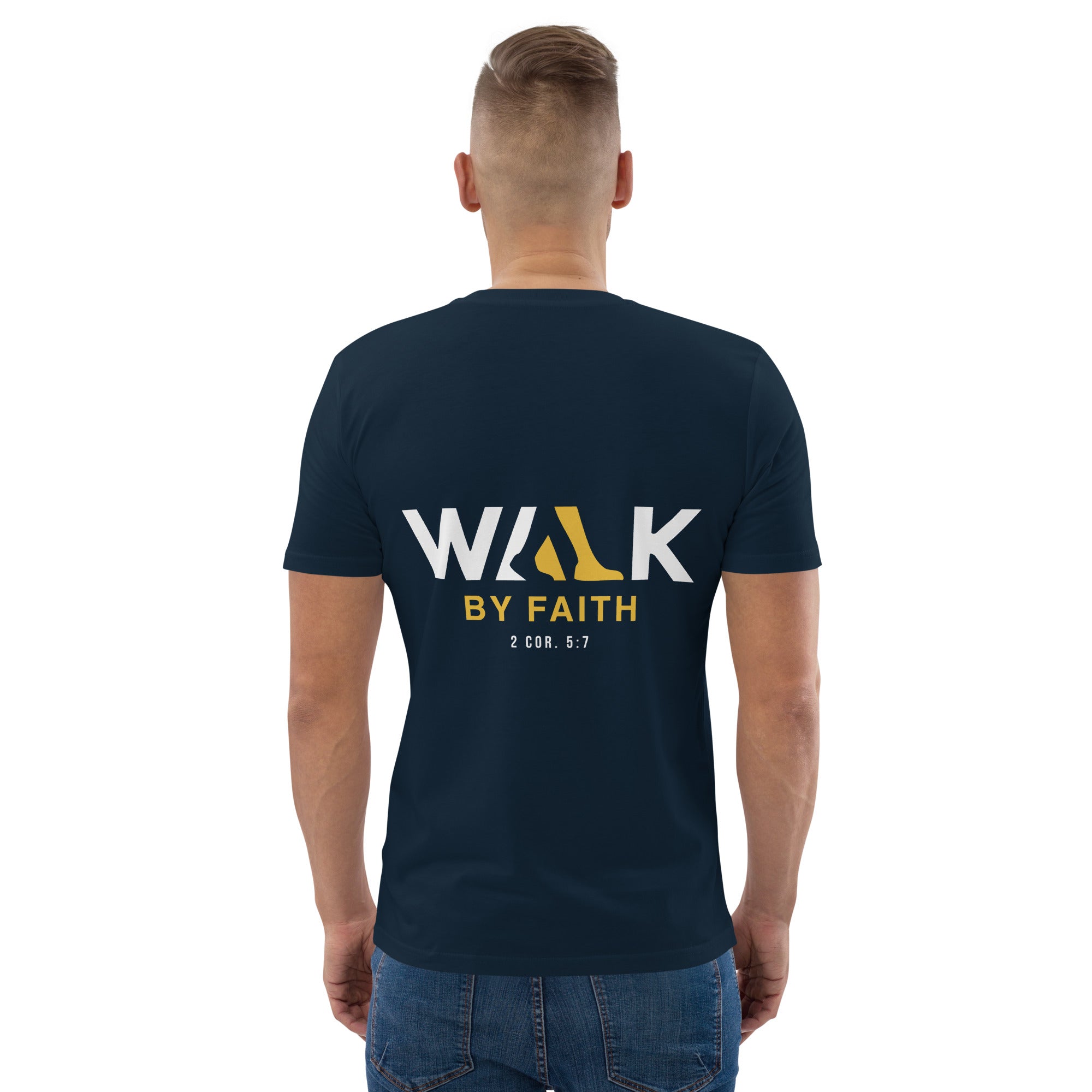 Walk by Faith unisex organic cotton t-shirt French navy