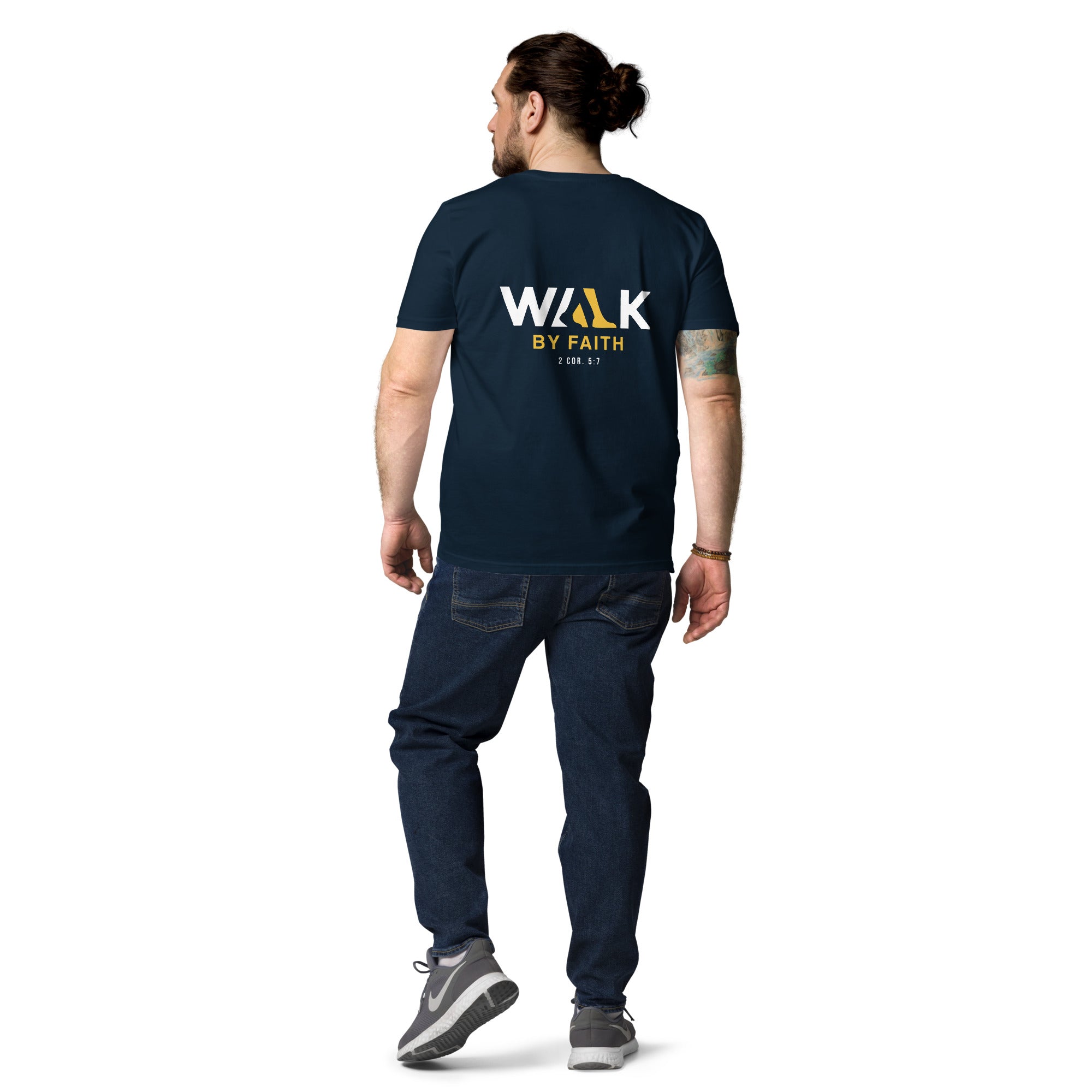 Walk by Faith unisex organic cotton t-shirt French navy
