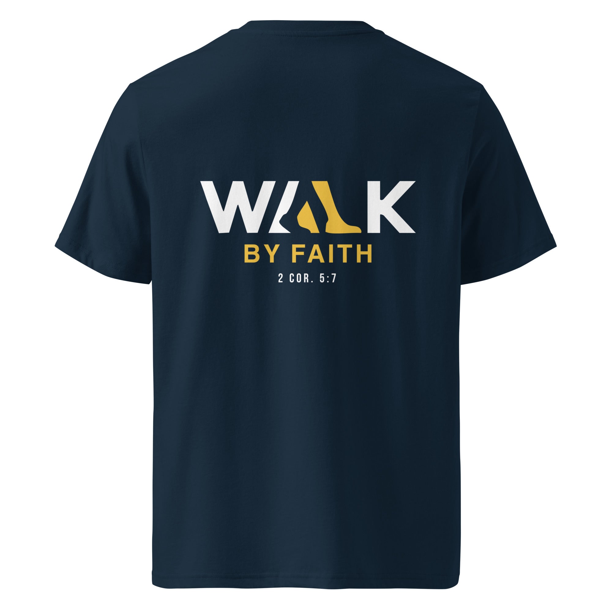Walk by Faith unisex organic cotton t-shirt French navy