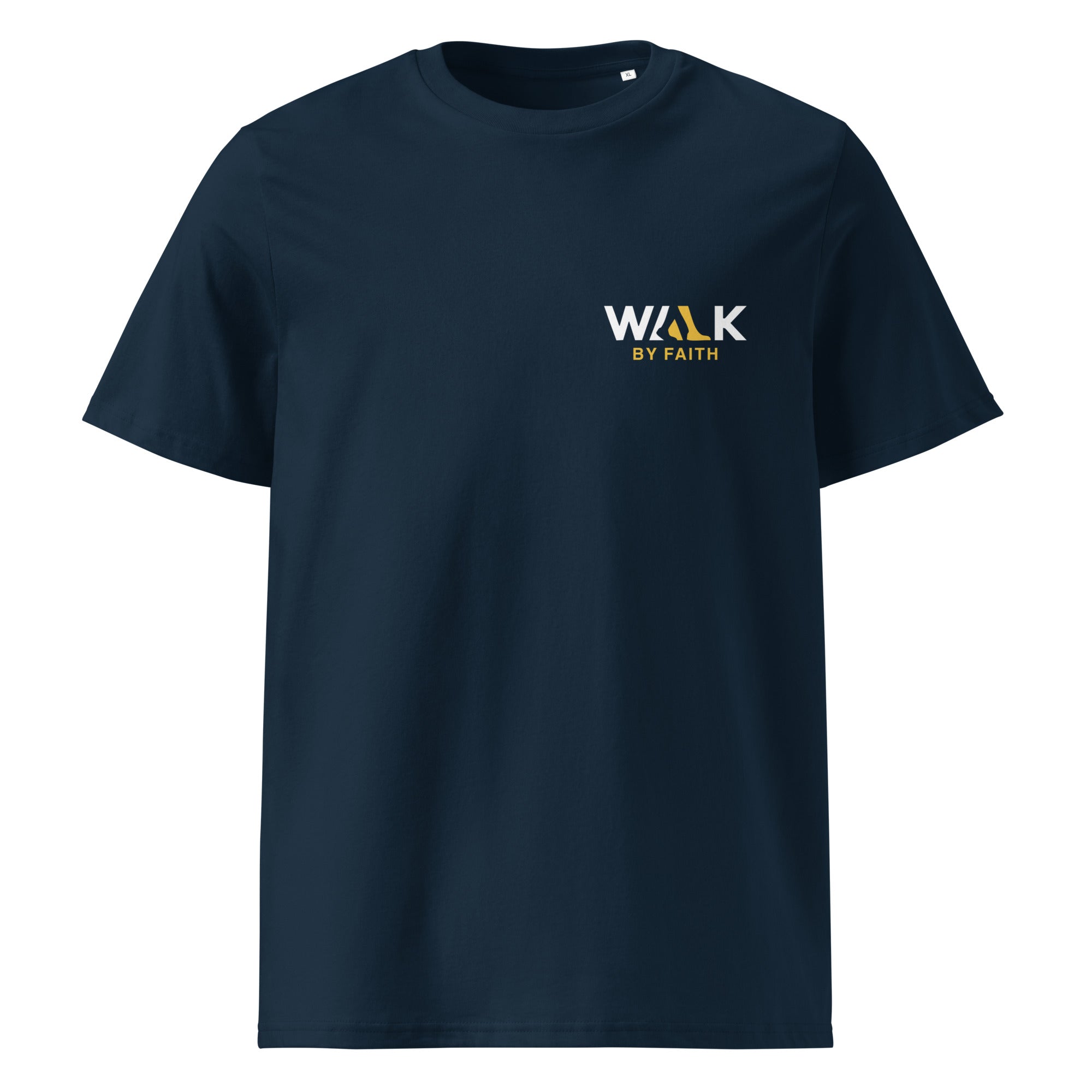 Walk by Faith unisex organic cotton t-shirt French navy